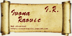 Ivona Raović vizit kartica